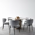 Modern Dining Table and Chair Combination 3d model