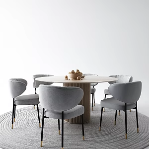 Modern Dining Table and Chair Combination 3d model