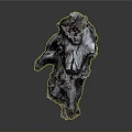 Detailed Ancient Tree Stump with Natural Holes and Textured Grayish Brown Surface