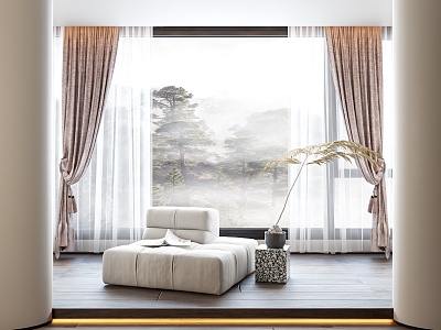 European style curtain 3d model