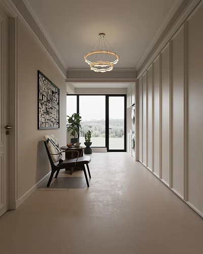 Modern Walk In Closet With Natural Light And Decor 3d model