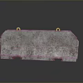 Gray Industrial Construction Component With Textured Surface Red Hooks And Bottom Holes 3d model