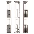 Modern Sleek Elevator Cabins With Transparent Glass Walls And Metal Frame Structure 3d model