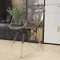 Transparent Modern Leisure Chairs With Armrests And Sturdy Metal Frame Design