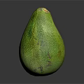 Fresh Ripe Green Avocado With Textured Skin On Dark Reflective Surface