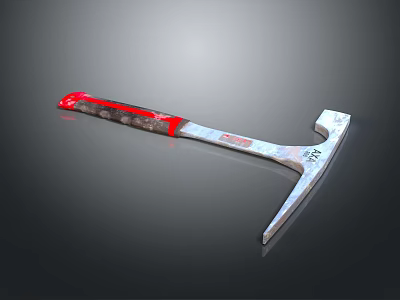 Durable Household Hammer With Red Handle And Metal Head For Home Use 3d model