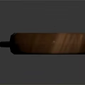 Sharp Kitchen Knife With Black Blade And Brown Handle On Gray Gradient Background