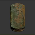 Vintage Rectangular Daily Life Item With Green Brown Patina And Rustic Surface 3d model