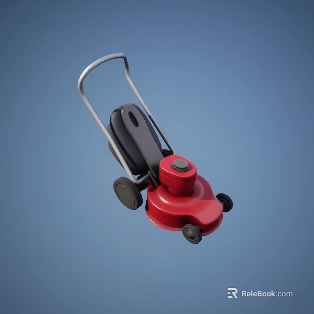 Industrial Floor Polishing Machine With Red Body Black Seat And Silver Handle 3d model 