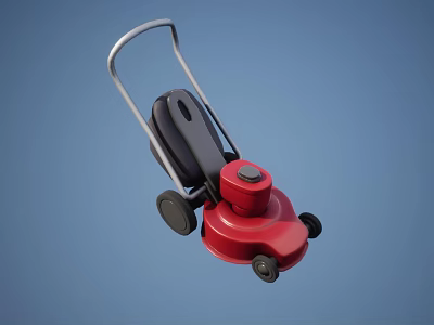Industrial Floor Polishing Machine With Red Body Black Seat And Silver Handle 3d model