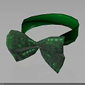 Cute Animal Wearing Green Polka Dot Bow Tie With Headband Accessory