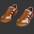 Retro Style White And Yellow Casual Shoes With Striped Design For Daily Wear