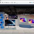 Philips Mall Retail Counter Displaying Large TV Screens With Space Images And Modern Design