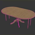 Classic Oval Wooden Office Desk Design With Sturdy Legs And Smooth Surface