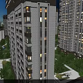 Aerial View Urban Planning Showcasing Modern High Rise Buildings Road Networks And Green Spaces