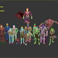 Game and Movie Characters Collection with Superman and Diverse Action Figures