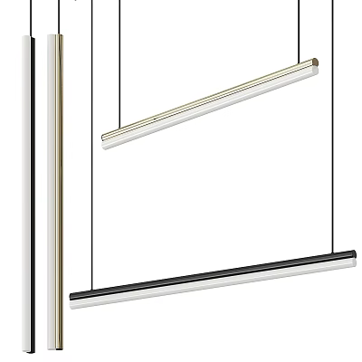 Modern Linear Pendant Lights With Gold And Black Design For Contemporary Interior Decor 3d model