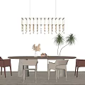 Modern Dining Table and Chair Combination Simple Dining Table and Chair Combination 3d model