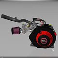 High Performance Automotive Turbocharger With Pink Air Filter And Connecting Piping