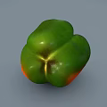 Fresh Green and Red Bell Pepper Ripe with Vibrant Colors and Smooth Skin