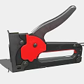 Black And Red Manual Staple Gun Weapon With Ergonomic Handle And Metal Body