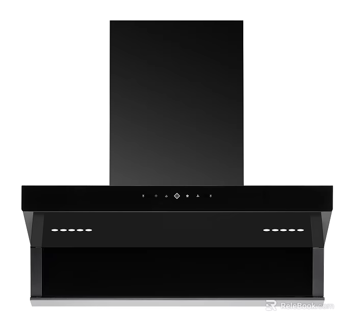 Black Modern Kitchen Range Hood With Sleek Design And Control Panel 3d model