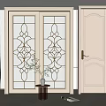 Modern Sliding Doors With Gold Patterned Glass For Elegant Home Interior Design