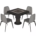 Modern Mahjong Table and Chair 3d model