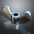Metal Wing Nut Hardware Tool with Shiny Surface and Wing Shaped Design for Mechanical Fastening