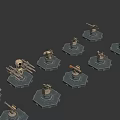 Detailed Chess Pieces Set With Miniature Figures Displayed On Black Background