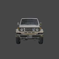 Classic Toyota SUV Front View With Round Headlights And Silver Bumper 3d model