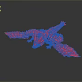 Vibrant Red Winged Dragon Game And Movie Character 3D Model Design