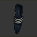 Comfortable Blue Slide Slippers With White Stripes For Daily Wear