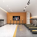 Spacious Yoga Studio with Wooden Floors Neatly Arranged Yoga Mats Mirror Walls and Soft Lighting