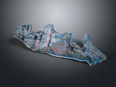 Colorful Natural Mineral Slice With Blue Purple Texture And Irregular Shape 3d model