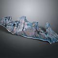 Colorful Natural Mineral Slice With Blue Purple Texture And Irregular Shape
