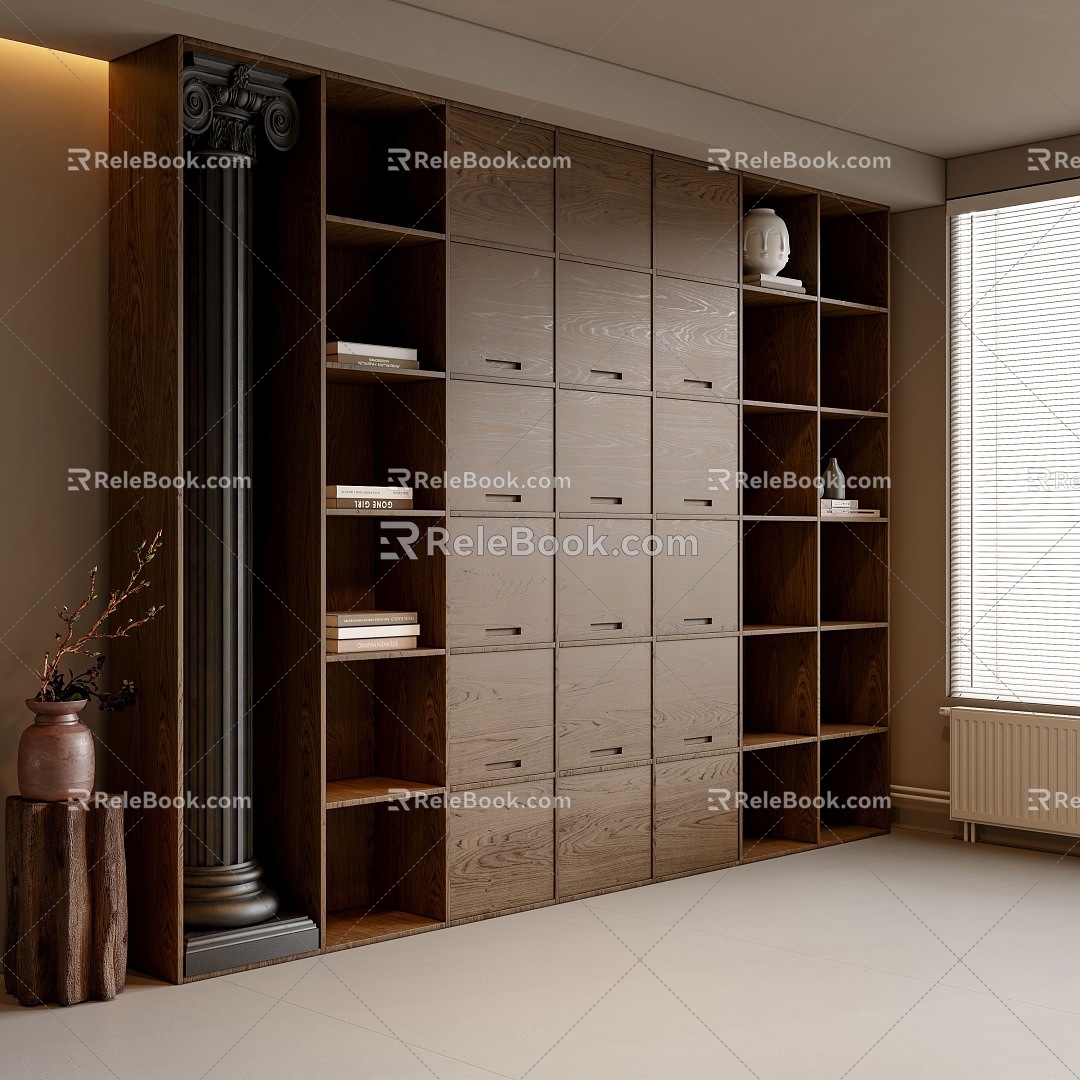 Middle Style Bookcase 3d model