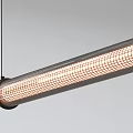 Modern Elegant Linear Chandelier With Brown And White Striped Design For Contemporary Interior Decoration