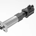 Industrial Linear Actuator With Black Motor Housing And Silver Piston Rod For Mechanical Transmission Systems