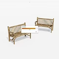 Two Wooden Leisure Chairs With Backrest And Armrests For Outdoor Garden Use