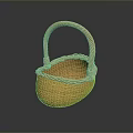 Stylish Orange Handwoven Storage Basket With Woven Handle For Home Use