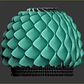 Modern Teal Spherical Lighting Fixture With Diamond Patterned Design And Reflective Base 3d model