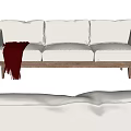 Japanese-style three-seat sofa fabric three-seat sofa 3d model