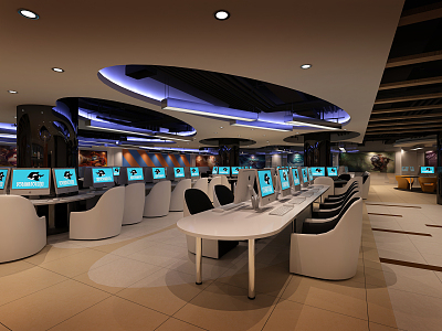 Modern Internet Cafes 3d model