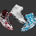 Stylish High Top Sneakers In Red White Black White And Blue Color Options