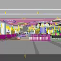 Modern Shopping Mall Lobby With Circular Ceiling Decor Green Plants Marble Flooring And Seating Area