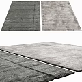 Two Tone Gray Square Rugs With Soft Textured Surface For Living Room Decor