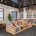 Book Cafe Library Leisure Area Seat Bookstore 3d model