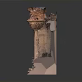 Intricate Stacked Carved Sculpture With Layered Architectural Elements And Stone Base