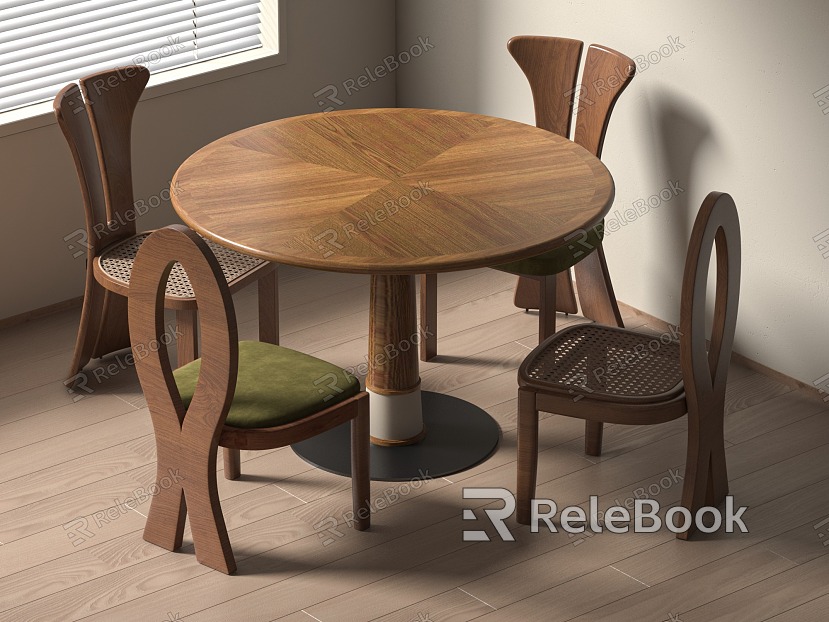 Middle Ancient Dining Table and Chair Single Chair model